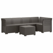 Divano da Giardino 5 Posti Stile Rattan PP Grigio Chiaro 3444069