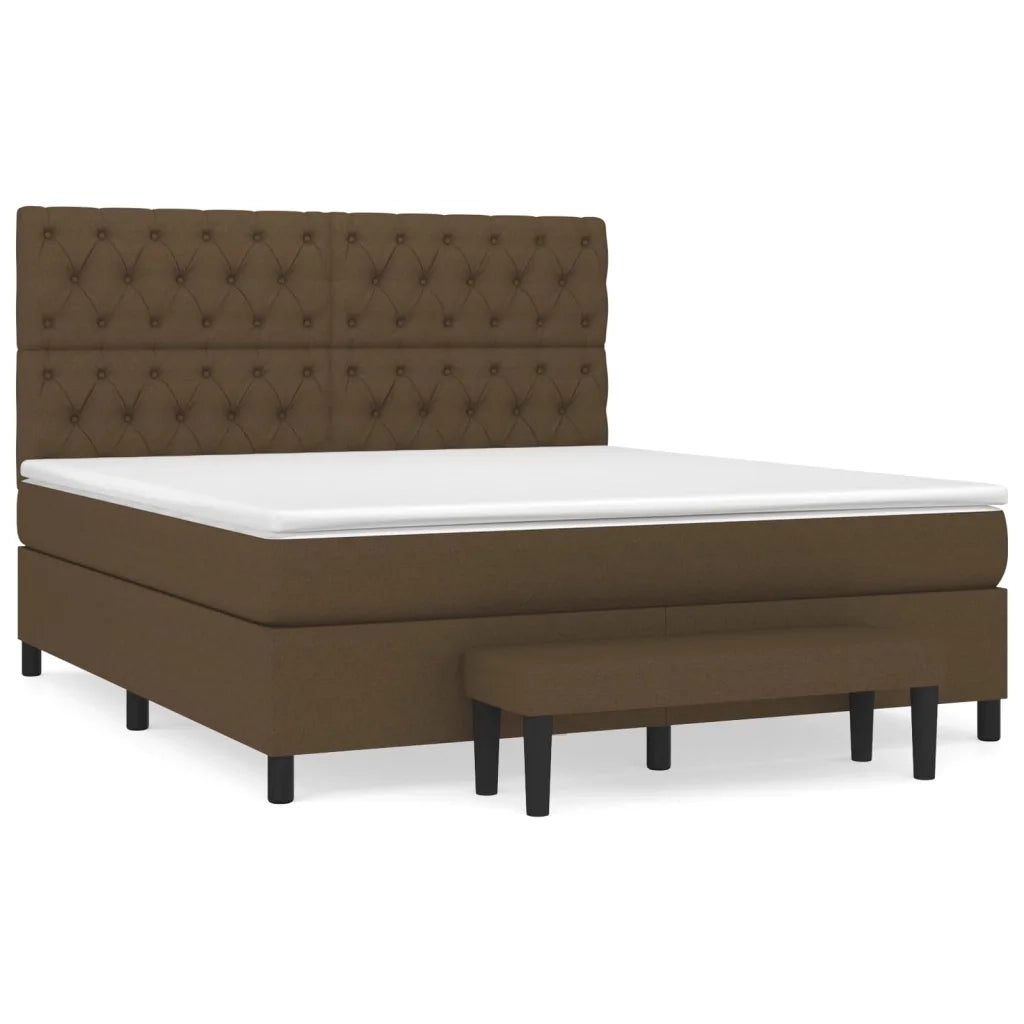 Giroletto a Molle con Materasso Marrone Scuro 160x200cm Tessuto 3136848