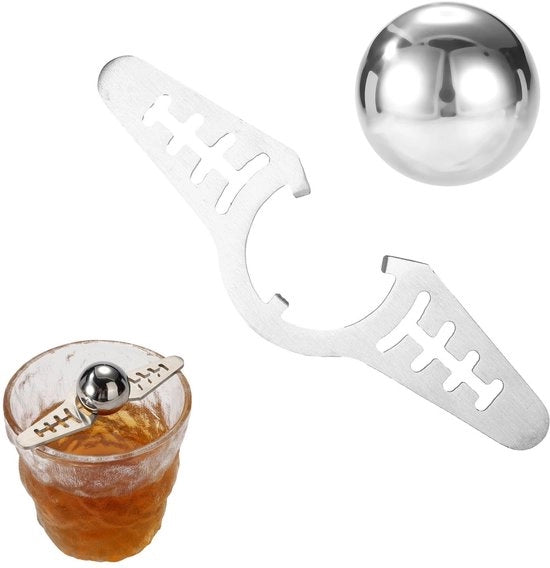 Contenitore per Bocchette di Ghiaccio in Acciaio Inossidabile - Dimensioni 9,6 x 2,5 cm - Strumento di Raffreddamento Reutilizzabile - Senza Diluizione - Adatto per Cocktail - Bocchetta di Ghiaccio