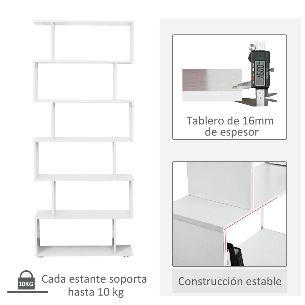 Libreria scaffale in legno ¨C zephmum ¨C bianco 80x24x191 cm