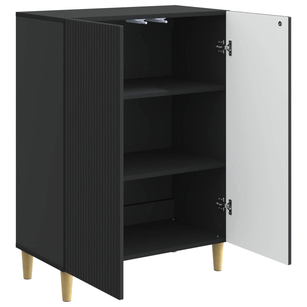 Credenza | Madia | Buffet da pranzo | Armadio da pranzo Nero 66 x 34,5 x 90 cm Legno ingegnerizzato