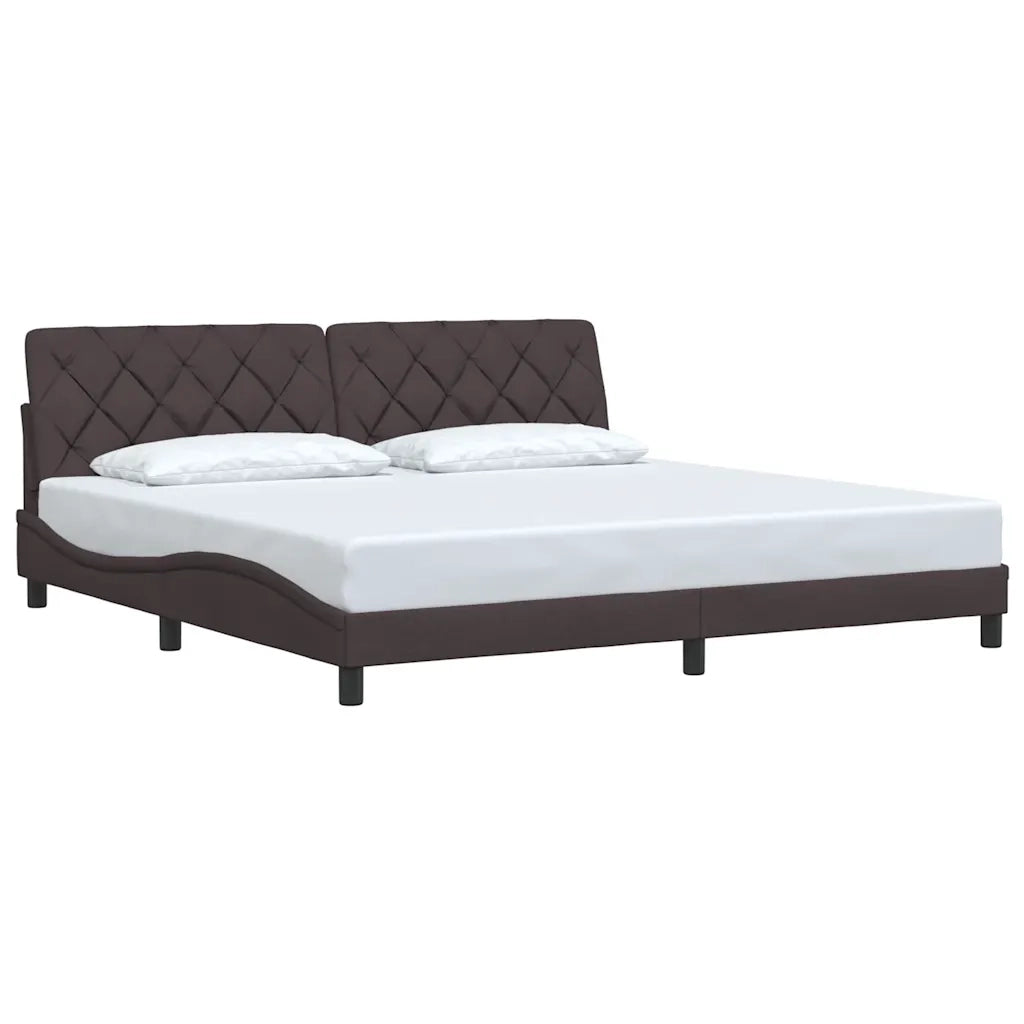 Giroletto senza Materasso Marrone Scuro 200x200 cm in Tessuto