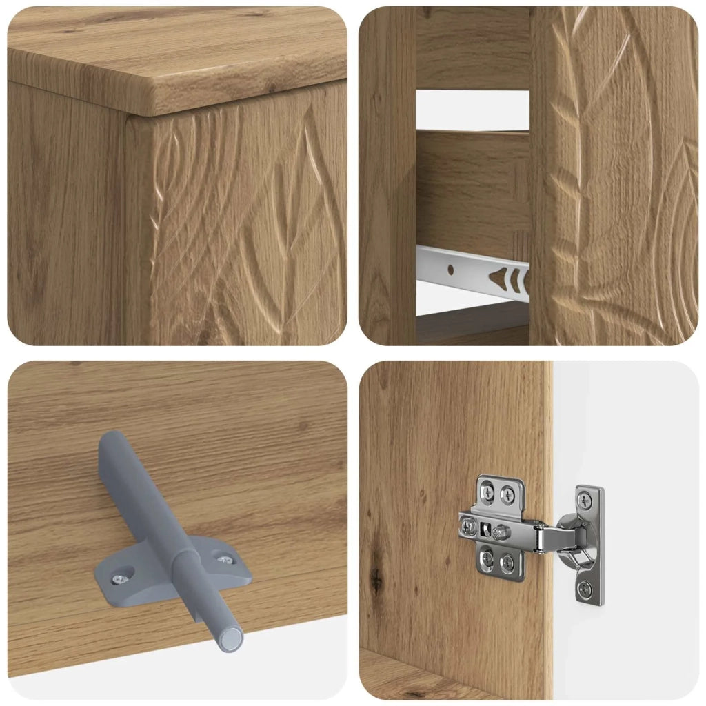 Set di Armadi da Bagno da 2 Pezzi DELFT Rovere Artigianale 3418034