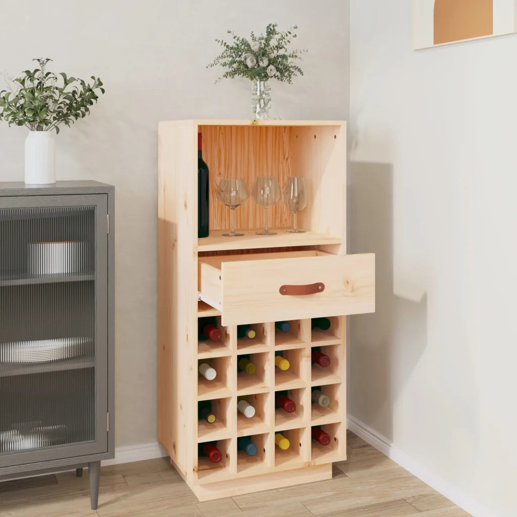 Portabottiglie 45x34x100 cm in Legno Massello di Pino 821532