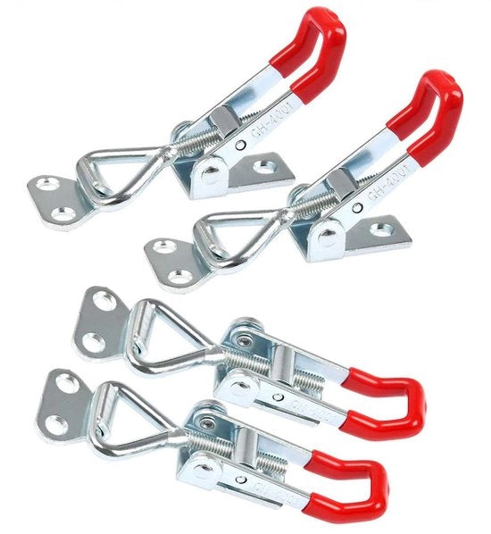 Chiusura a scatto 4 pezzi - Bloccaggio regolabile - Vendita a pacchi - Materiale in acciaio galvanizzato - Capacità di chiusura 100 kg - Duraturo - Anticorrosivo - Blocco sicuro