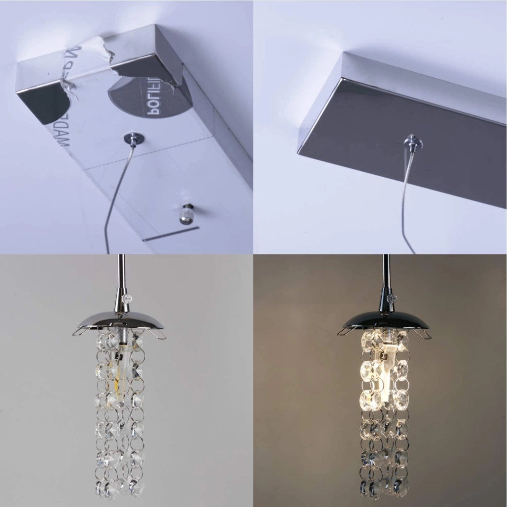 ZMH Lampada a sospensione a LED in vetro regolabile in altezza per illuminazione del soggiorno