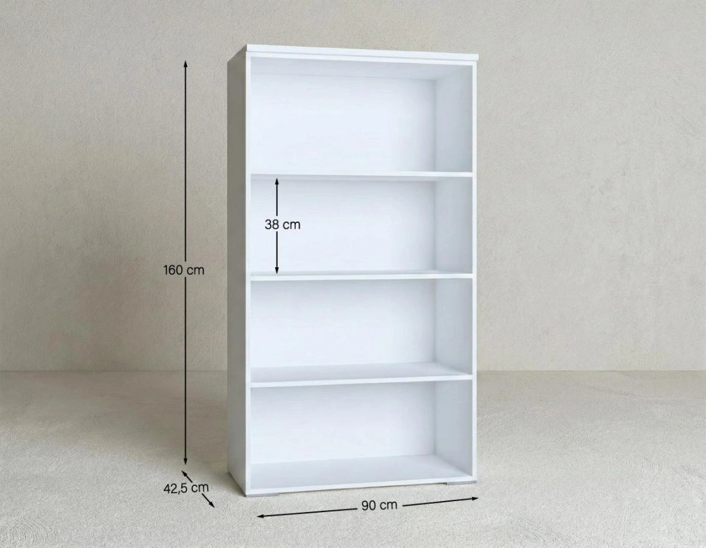 Armadio ufficio Kansas - Mobile archivio 2 ante con serratura - L. 90 x H. 160 x P. 42,5 cm – Bianco-Virginia_