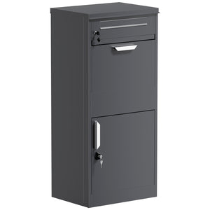 Toboli Cassetta postale per pacchi antracite 500 x 370 x 1120 mm Portapacchi con serratura