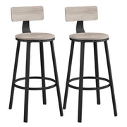 Set di 2 sgabelli da bar/sgabelli alti con schienale sedute da cucina struttura in acciaio montaggio facile altezza seduta 73 cm stile industriale beige e nero 12_0002533