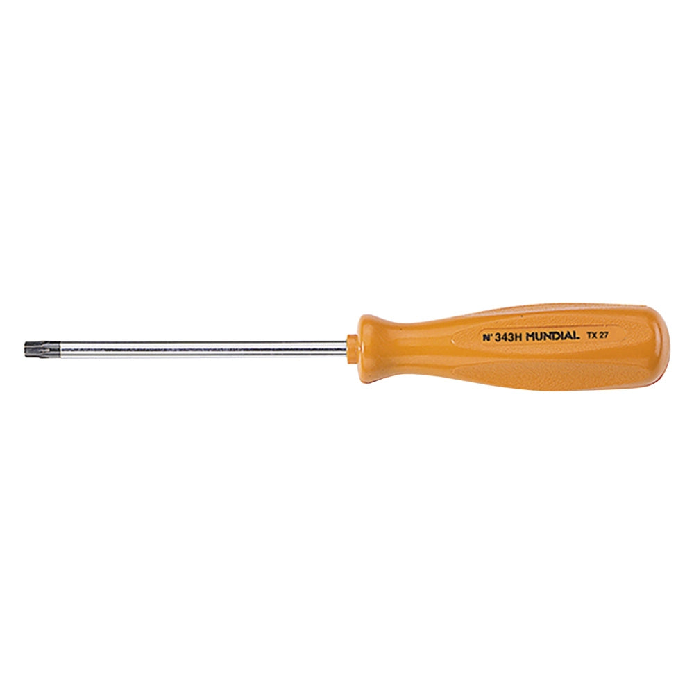 CACCIAVITE PER TORX CON FORO T x mm 10 x 80 - manico mm 77 x  21  - MUNDIAL