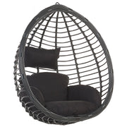 Sedia sospesa poltrona pensile in rattan Nero per interni ed esterni a forma di uovo a forma di uovo moderna Boho