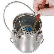 Spazzola di imballaggio in acciaio inossidabile - Spazzola per verniciare pulitore - Acquerello/olio - Chiusura ermetica - Setto rimovibile - Sostanza di pulizia per dipinti