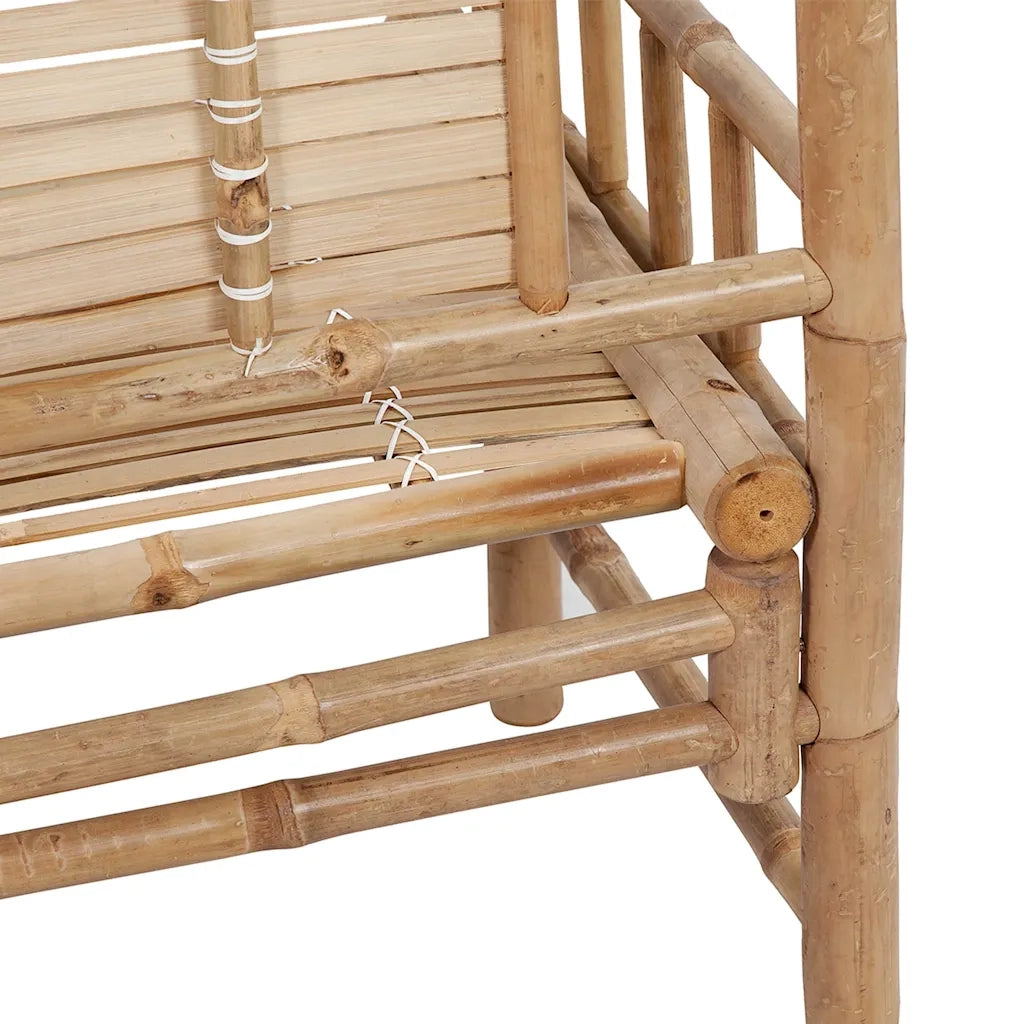 Panca da Giardino con Cuscino 120 cm in Bambù 3063897