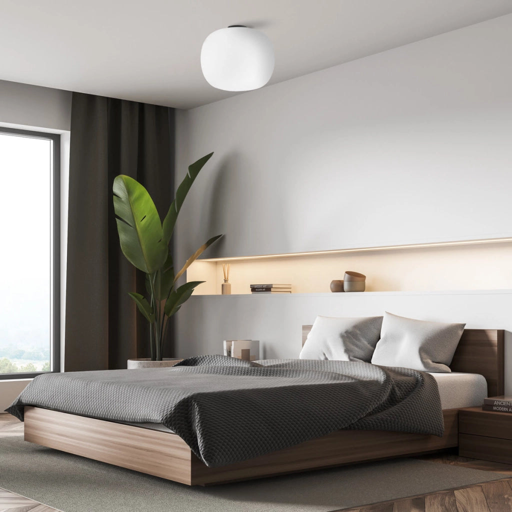 Plafoniera Light Prestige Jukon bianca/nera 30cm E27 1 luce