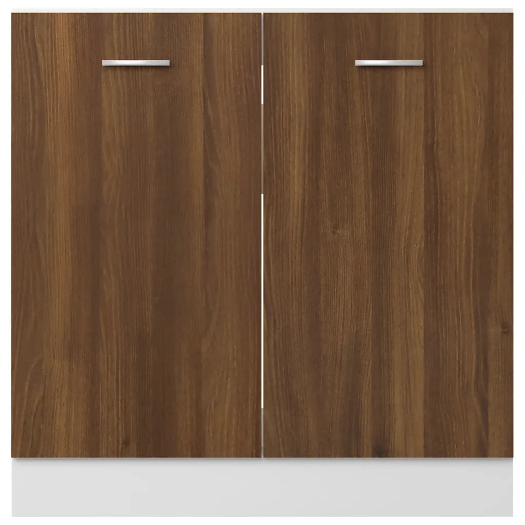 Mobiletto Rovere Marrone 80x46x81,5 cm in Legno Multistrato cod mxl 78653