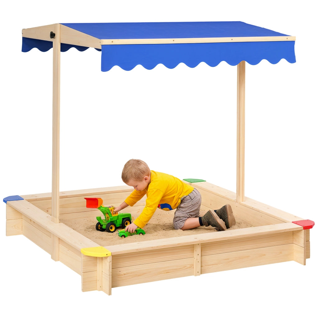 Sabbiera con Tettuccio Parasole Regolabile e Panca ¨C zephmum ¨C Legno