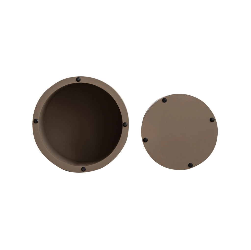 Tavolino da caffè impilabile in set da 2, design rotondo naturale