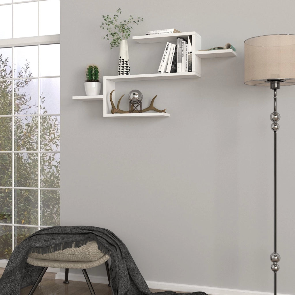 Libreria in legno "Twist" - 104 x 14 x 49 cm - Bianco