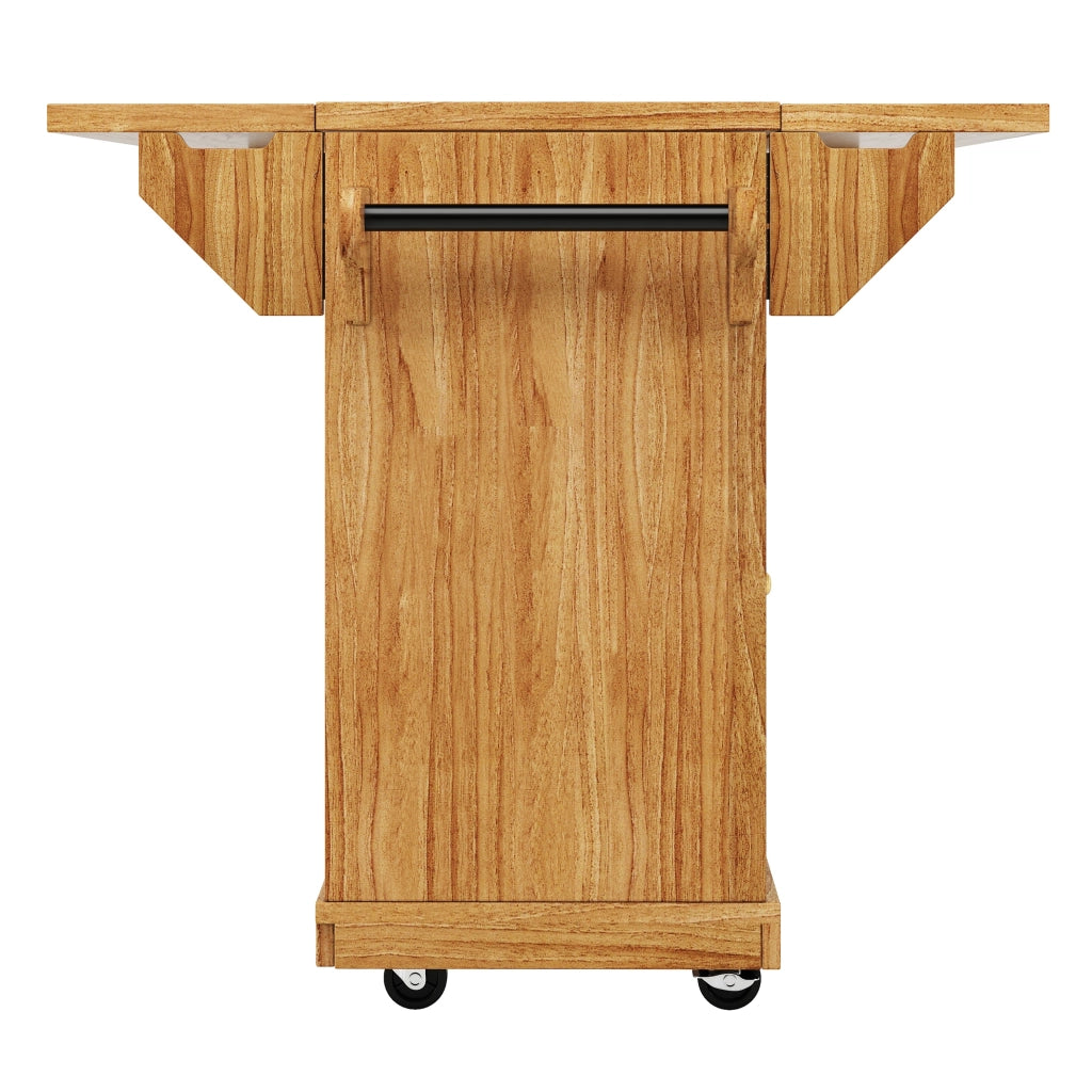 Carrello da cucina, credenza da cucina, mobile da cucina, con rotelle, piano di lavoro ribaltabile, 3 cassetti, colore marrone