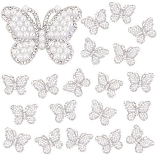 Decorazioni da applicare per abbigliamento - Punti strass 20 pezzi - Dimensioni 53x40 mm