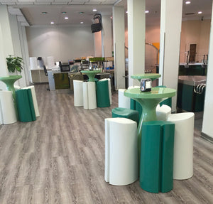 Sgabello Alto da Giardino 40x82 cm in Resina Arkema Kalispera Blue