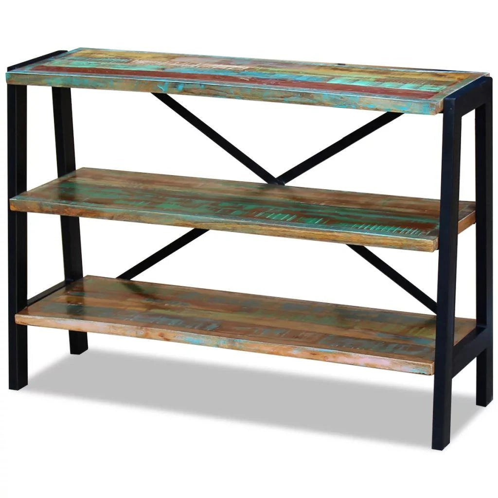 Credenza buffet consolle mobile contenitore 3 ripiani in legno massello di recupero 4402008