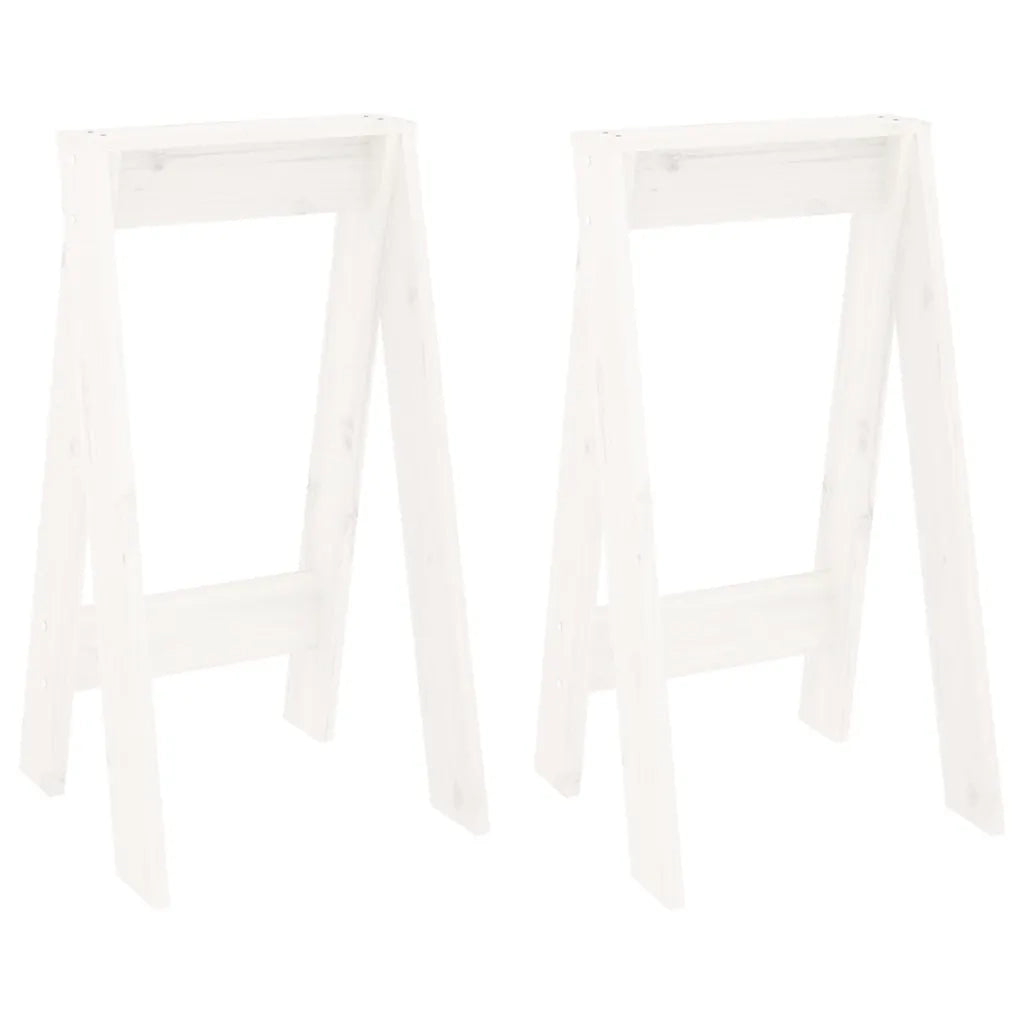 Sgabelli 2 pz Bianchi 40x40x75 cm in Legno Massello di Pino 823670