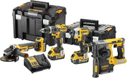 DeWalt Kit Completo da 18V: Trapano, Avvitatore a Impulsi, Smerigliatrice, Martello tassellatore DCK422P3T-QW