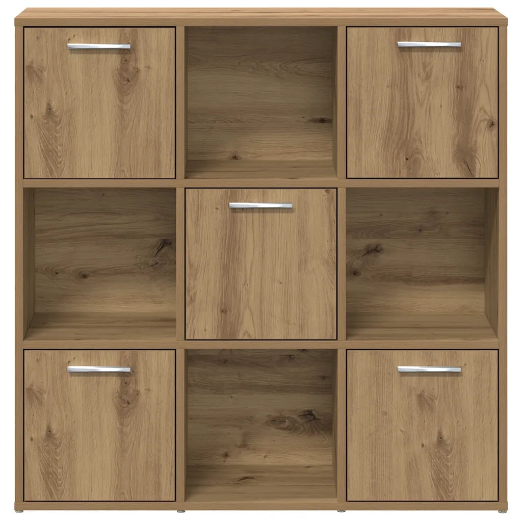 Libreria-Scaffale per Libri-Mobile di Stoccaggio Rovere Artigianale 90x28x90 cm in Legno Multistrato