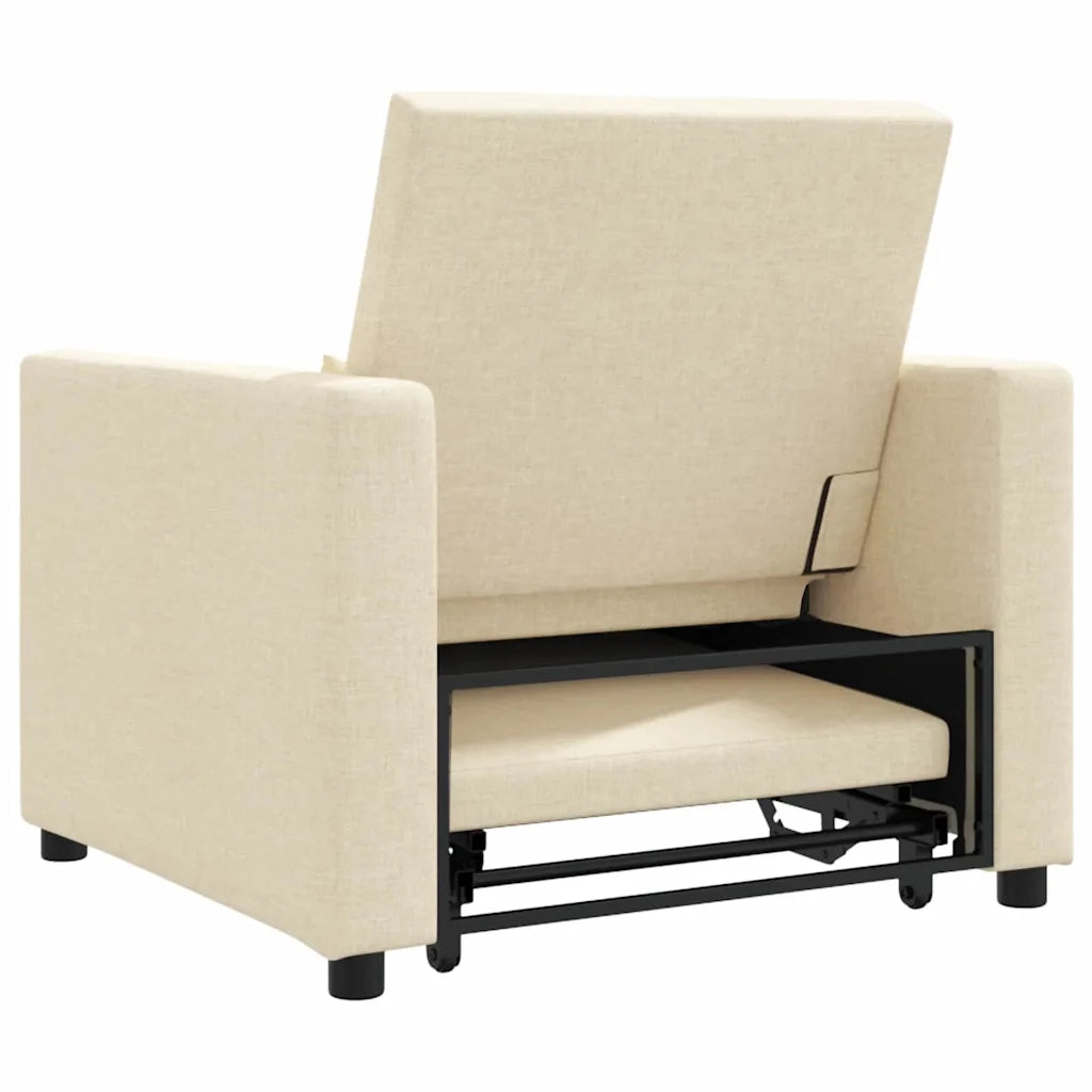 vidaXL Divano Letto Singolo Crema 90 x 165 x 87 cm Tessuto