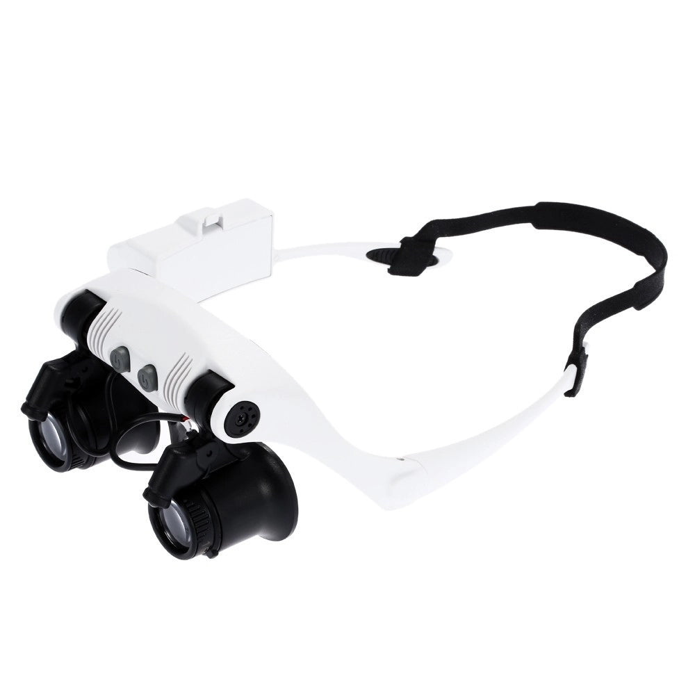 Trade Shop - Visiera Occhiali Lente Ingrandimento Precisione Con 2 Led 4 Lenti Luce 9892gj-3a -