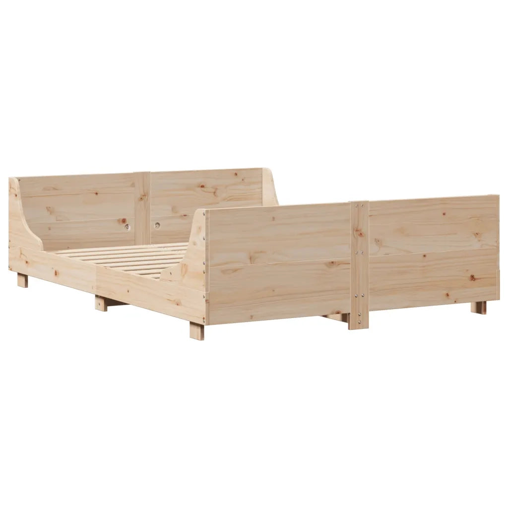 Letto senza Materasso 140x190 cm in Legno Massello di Pino 3302285