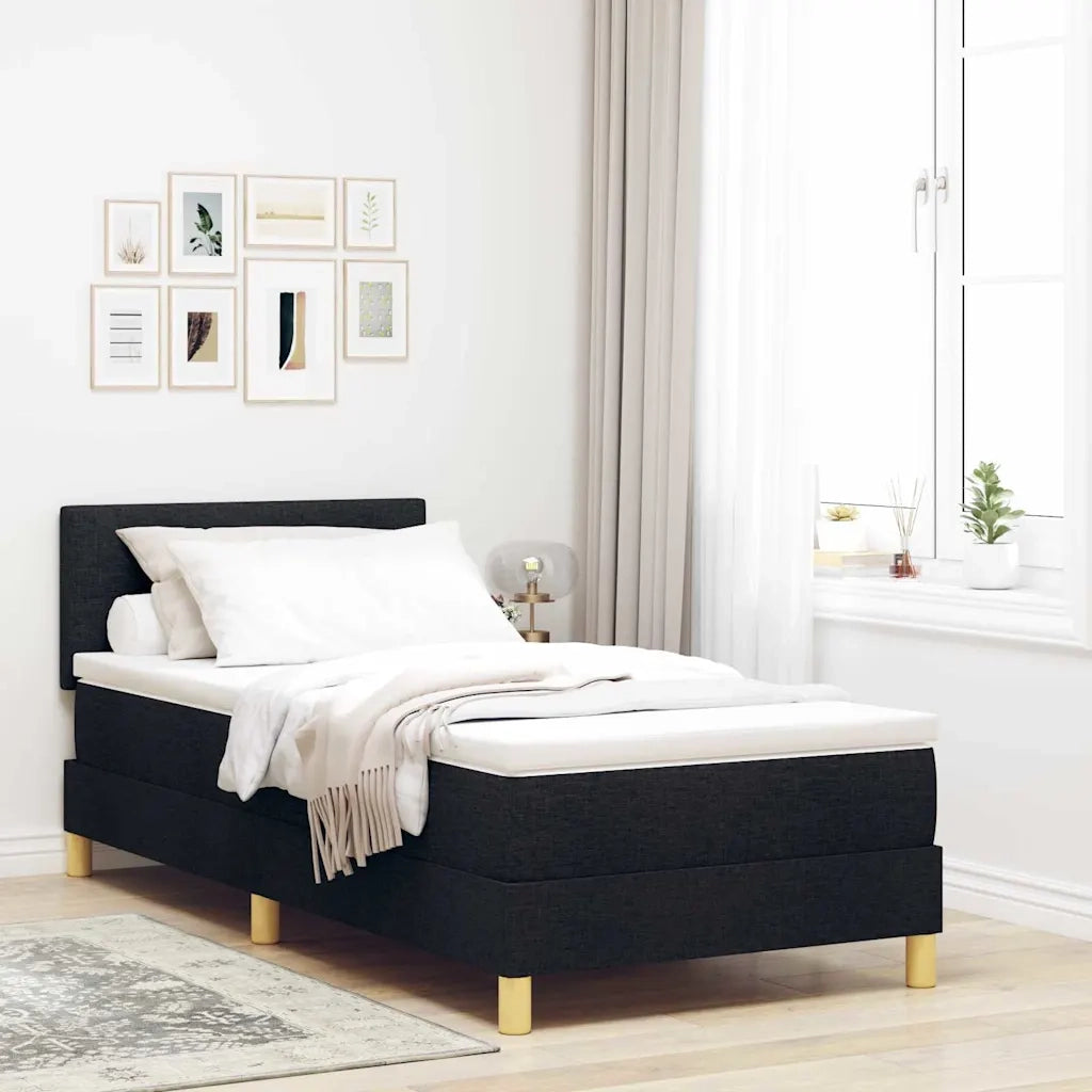 Letto a Sorgente LED con strisce LED Nero 90 x 200 cm Tessuto 3342410