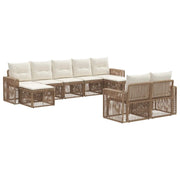 Set Divano da Giardino 9 pcs Beige e Bianco Crema polyrattan 3435252