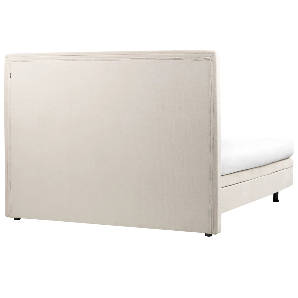 Letto Tessuto Beige chiaro Elettrico Regolabile con Telecomando 160 x 200 cm