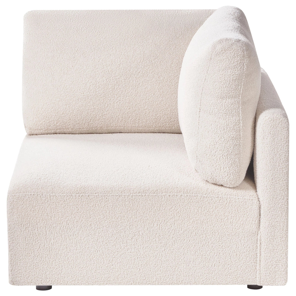 Modulo angolare sinistro Rivestimento bouclé bianco sporco Divano a 1 posto Sezione Soggiorno in stile moderno