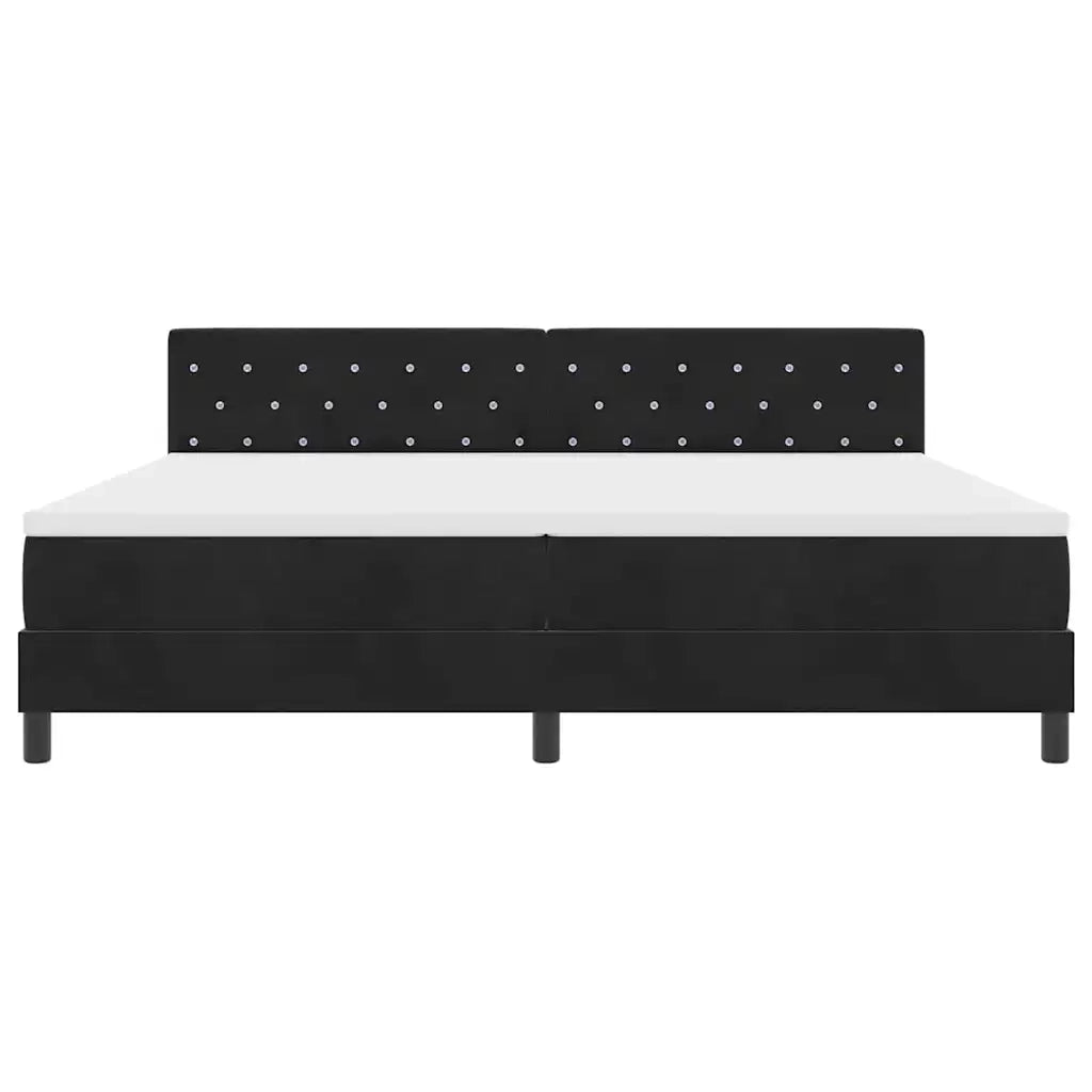 Letto a molle con materasso Nero 200 x 200 cm Velluto 3339130