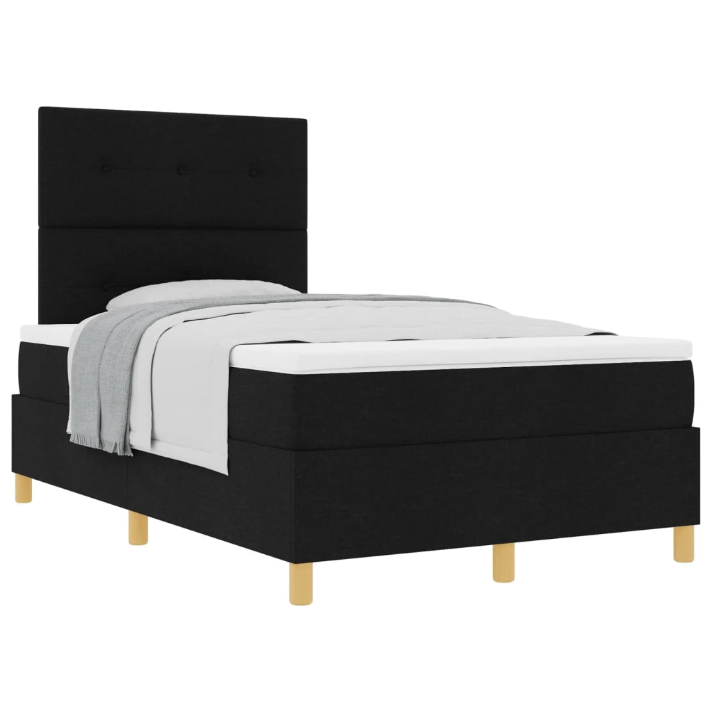 Letto a molle con materasso Nero 120 x 190 cm Tessuto 3339604