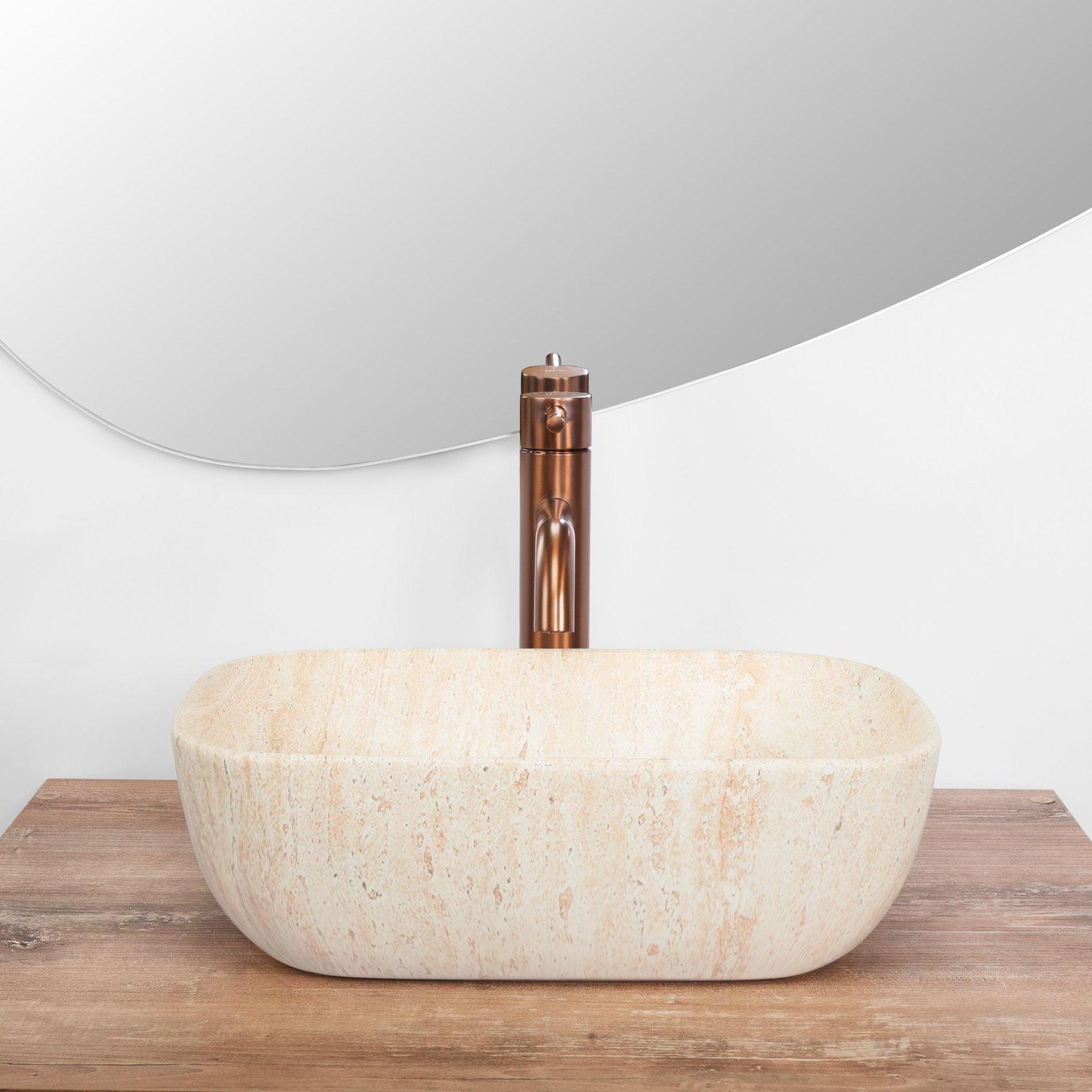 Lavabo Da Appoggio Rea Belinda Mini Travertine Matt