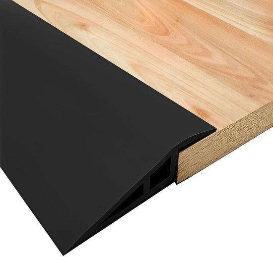 Profilo di transizione in PVC autofissante, striscia di transizione per pavimento 1m/2m con regolazione di altezza, striscia di transizione pavimento, adatto per altezze di 12mm-15mm, rail di transizione senza foratura (nero, 2m)