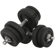 Set di manubri da 25 kg con dischi di peso per casa, ufficio, palestra, in acciaio, similpelle, nero