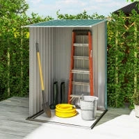 Casetta da Giardino Porta Attrezzi in Acciaio Galvanizzato e Porta, 100x103x160cm, Verde