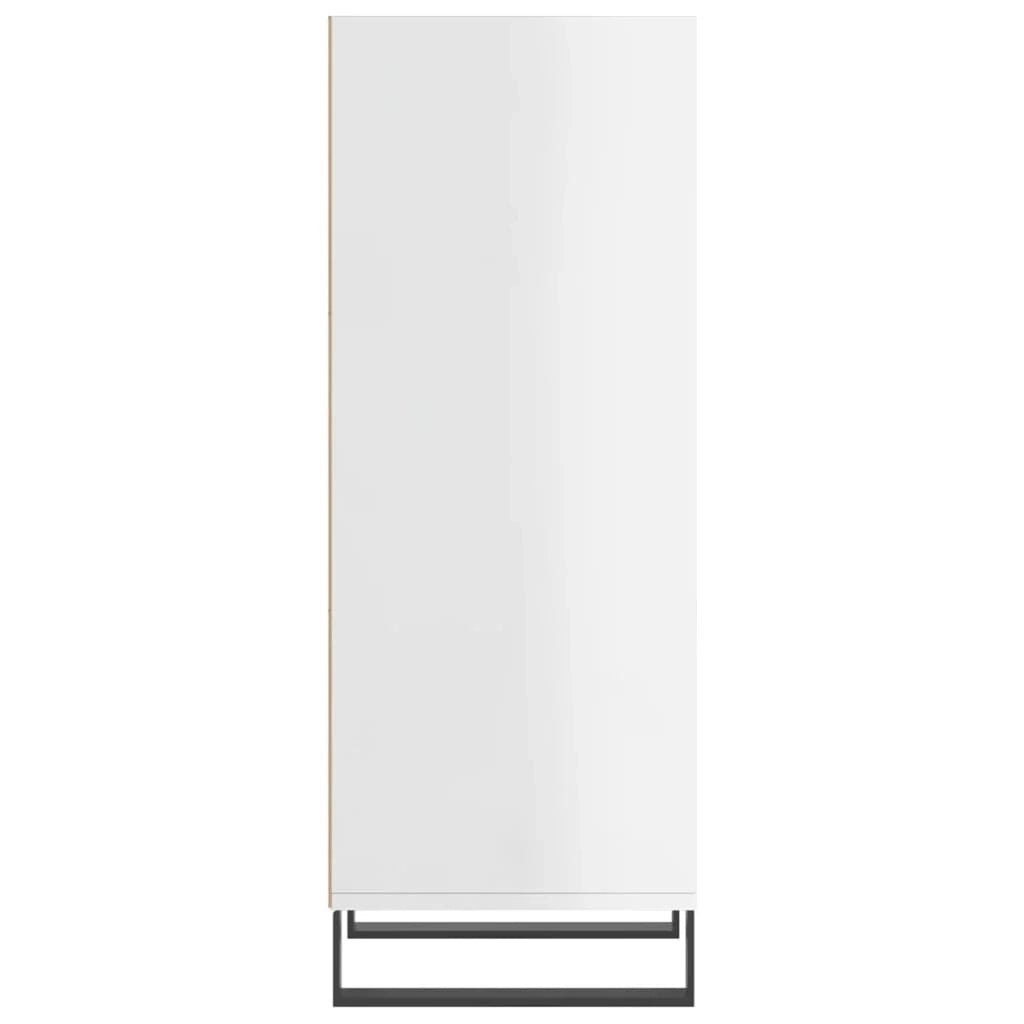 Buffet credenza cassettiera mobiletto mobile contenitore organizer per cucina soggiorno finitura lucida 34,5 x 32,5 x 90 cm legno ingegnerizzato bianco 02_0030585