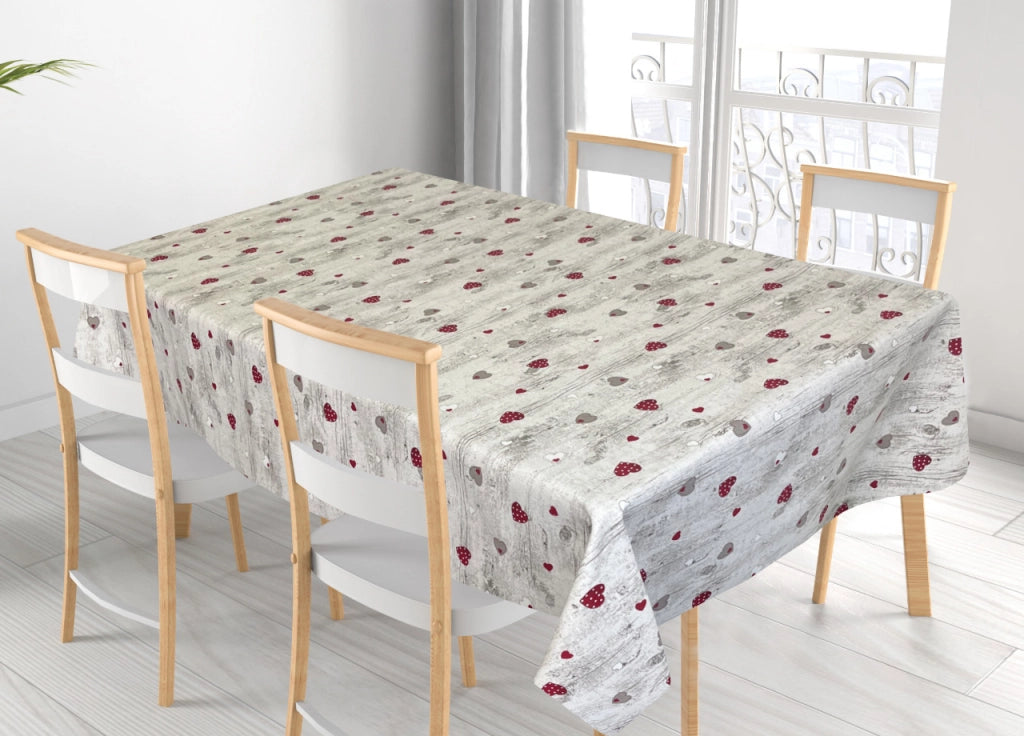 Tovaglia Per Salotto Cucina Tavolo 100% Cotone Made In Italy Happy RP - 140x360 - Happy