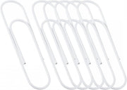 Paperclips in acciaio per ufficio e casa, 20 pezzi, superficie liscia, lunghezza 7,9 cm, colore bianco.