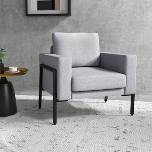 Poltrona Imbottita 82x70x83,5 cm in Poliestere Grigio Chiaro