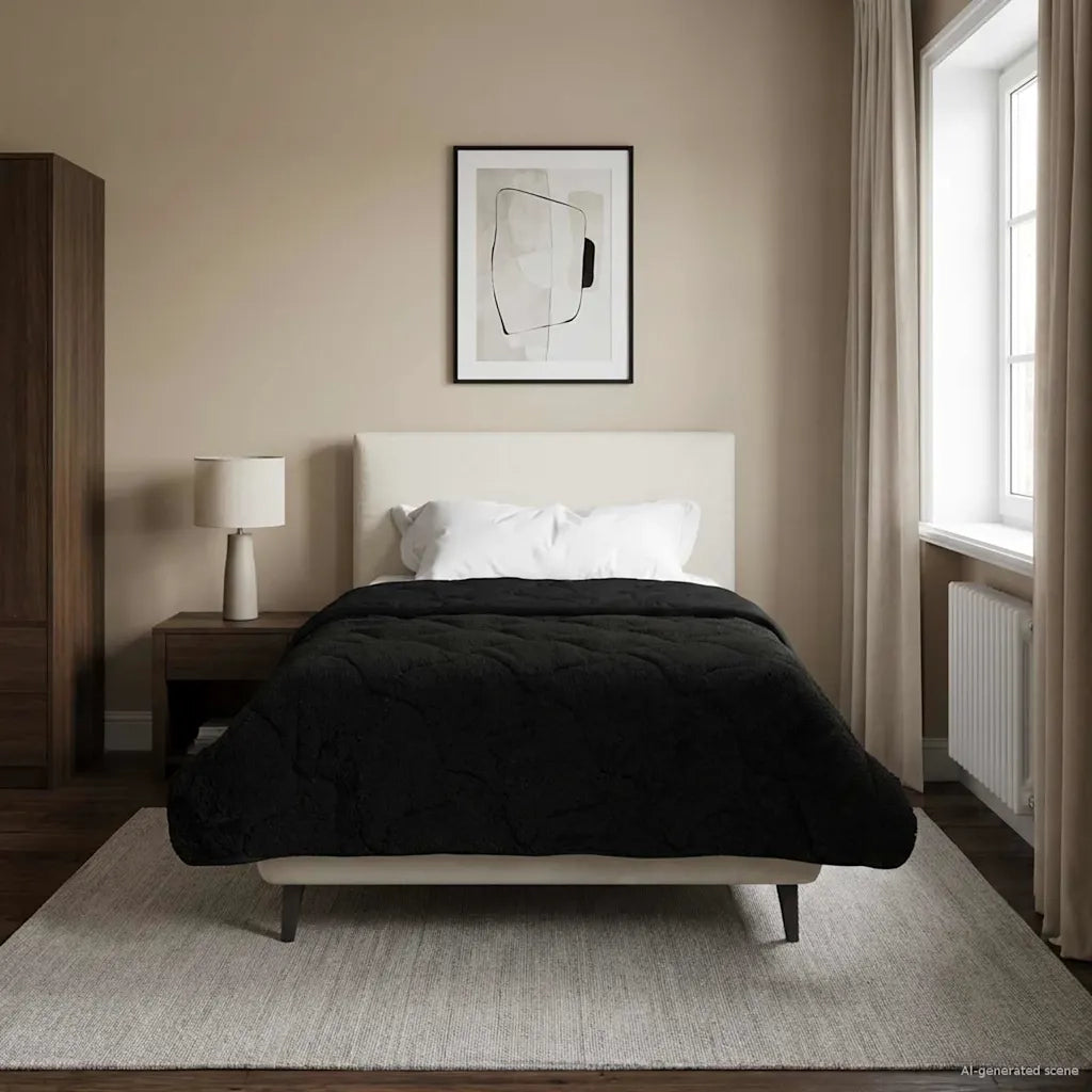 Piumone Completo Annuale Trapuntato Nero 140 x 220 cm 42026254