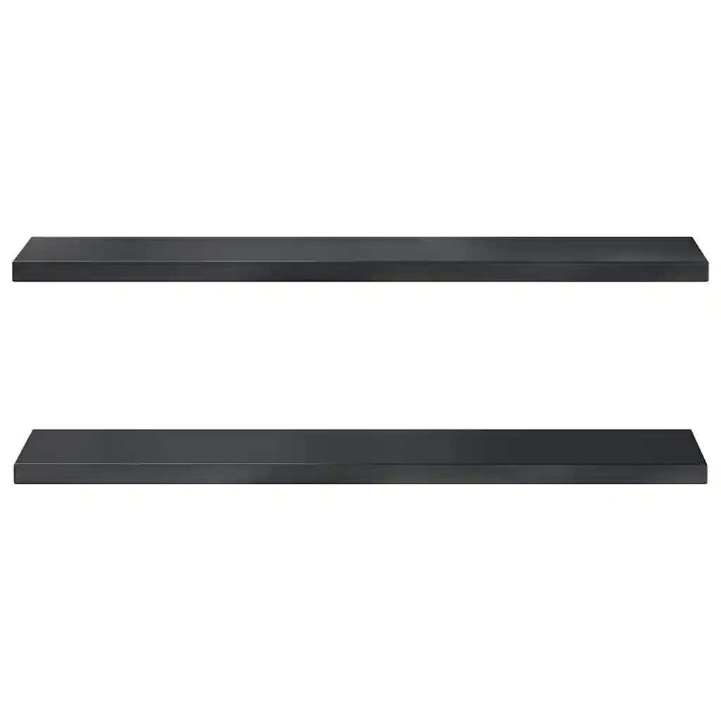 Mensole a Muro 2 pz 100x23,5 cm Nero in Acciaio Inossidabile 30289
