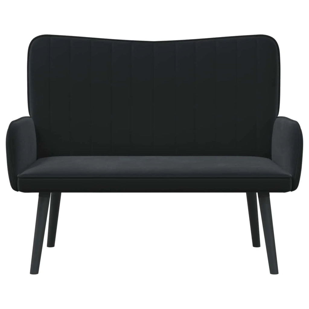 Sofa a Due Posti Nero 115 x 61 x 87 cm Velluto 42028955