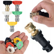 Set di Ugelli per Idropulitrice 0°/15°/25°/40°/SOAP + Adattatore Bayonet 1/4" | Compatibile con Kärcher K2–K7